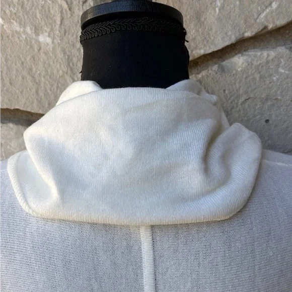 New Directions Tunic Cowl Neck Sweater Size Medium Ivory Fringe Accent NWT - Picture 8 of 10